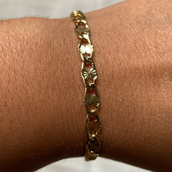 18k gold plated bracelet link style light weight - Picture 1 of 4